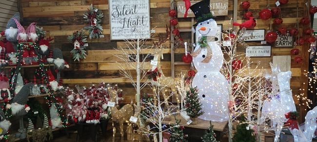 Christmas decorations at K&W Greenery.