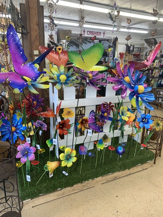 Garden decorations at Minor's.